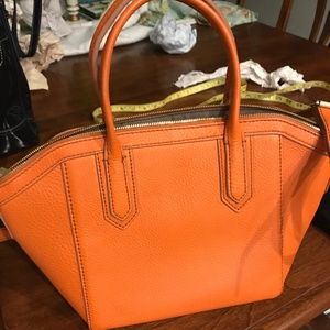 JCrew Orange Leather Crossbody